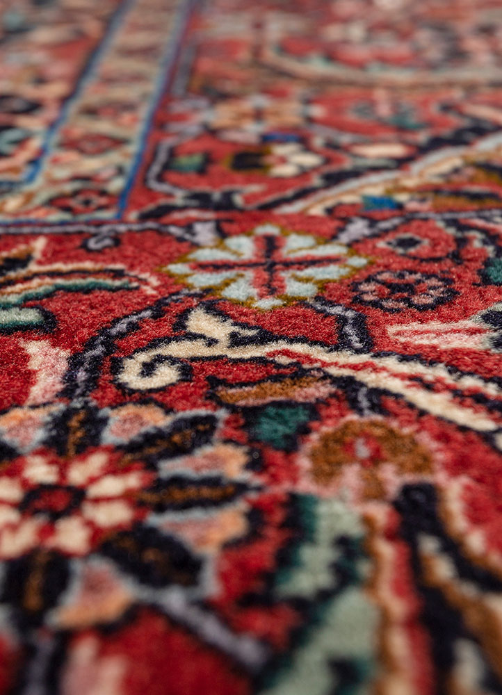 aalam ivory wool hand knotted Rug - CloseUp