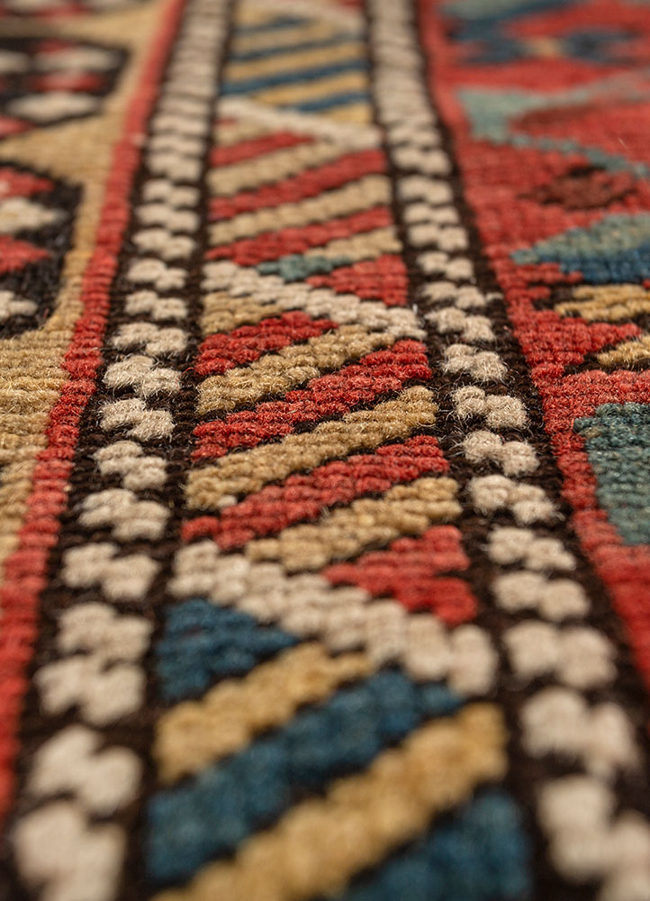 kiaan beige and brown wool hand knotted Rug - CloseUp