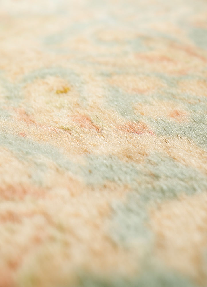 aalam ivory wool hand knotted Rug - CloseUp
