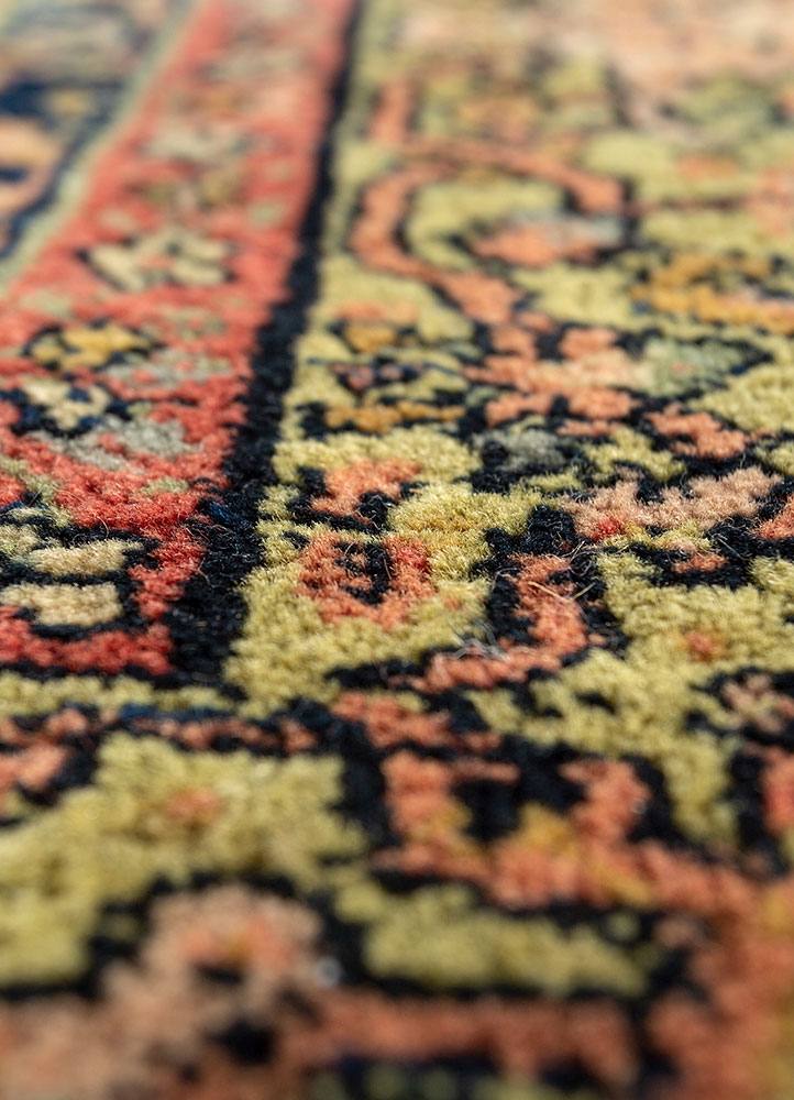 aalam blue wool hand knotted Rug - CloseUp