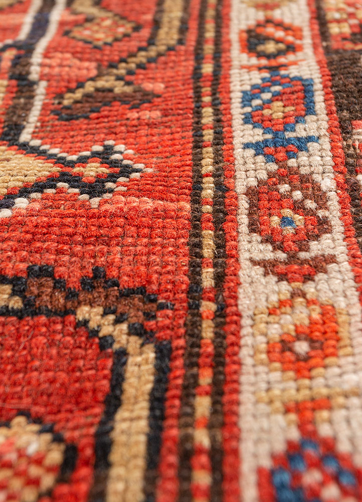 aalam blue wool hand knotted Rug - CloseUp