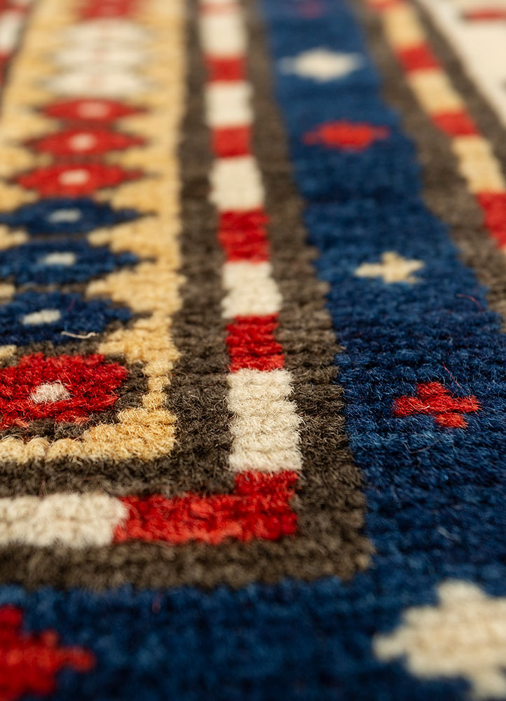 kiaan red and orange wool hand knotted Rug - CloseUp