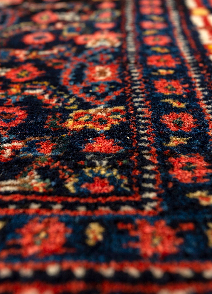 aalam pink and purple wool hand knotted Rug - CloseUp