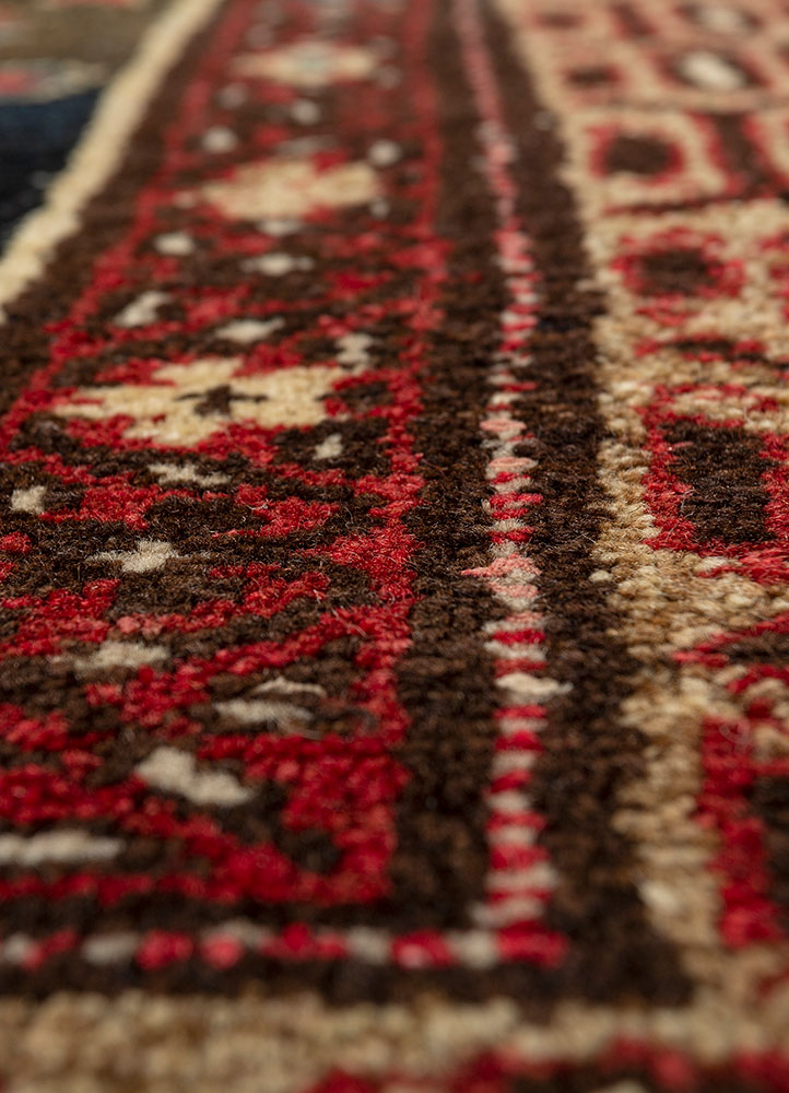 kiaan beige and brown wool hand knotted Rug - CloseUp