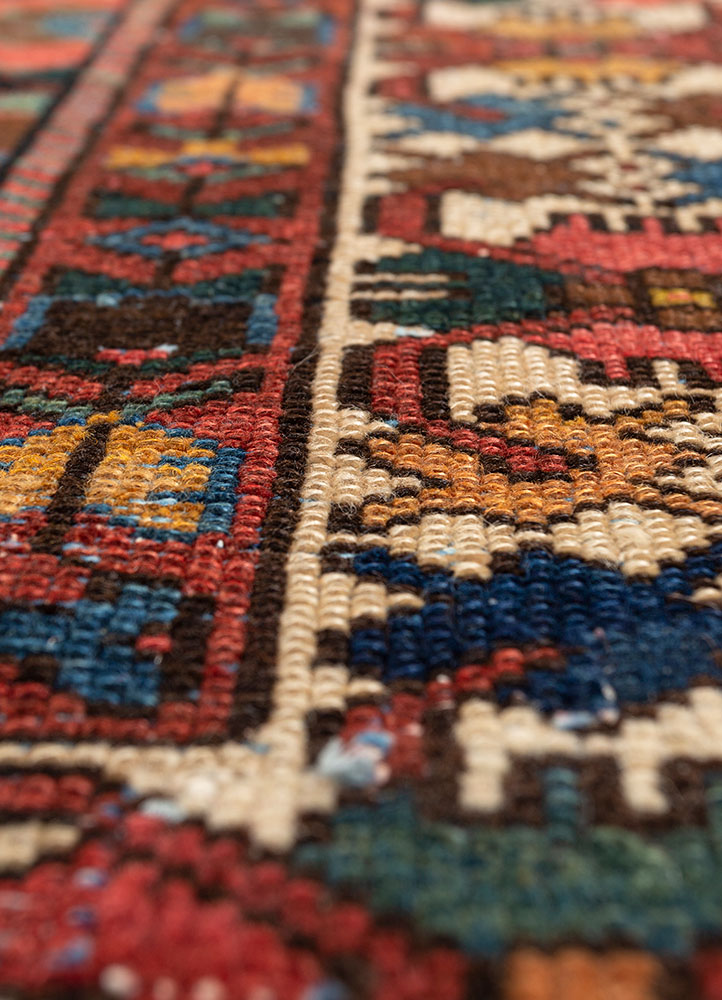 aalam blue wool hand knotted Rug - CloseUp