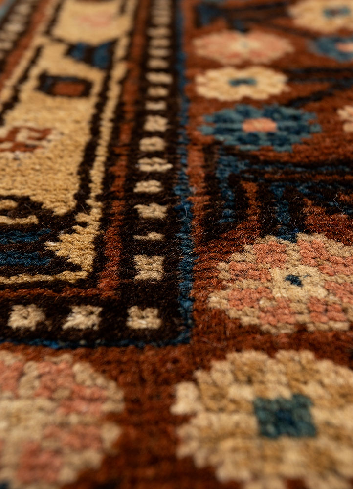 kiaan blue wool hand knotted Rug - CloseUp