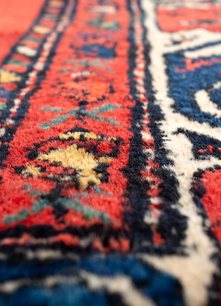 nuray pink and purple wool hand knotted Rug - CloseUp