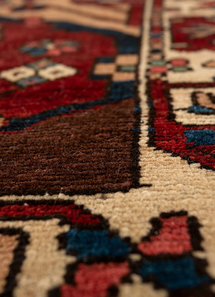 kiaan blue wool hand knotted Rug - CloseUp