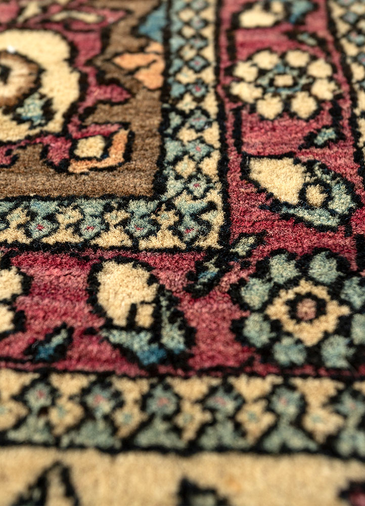 aalam blue wool hand knotted Rug - CloseUp