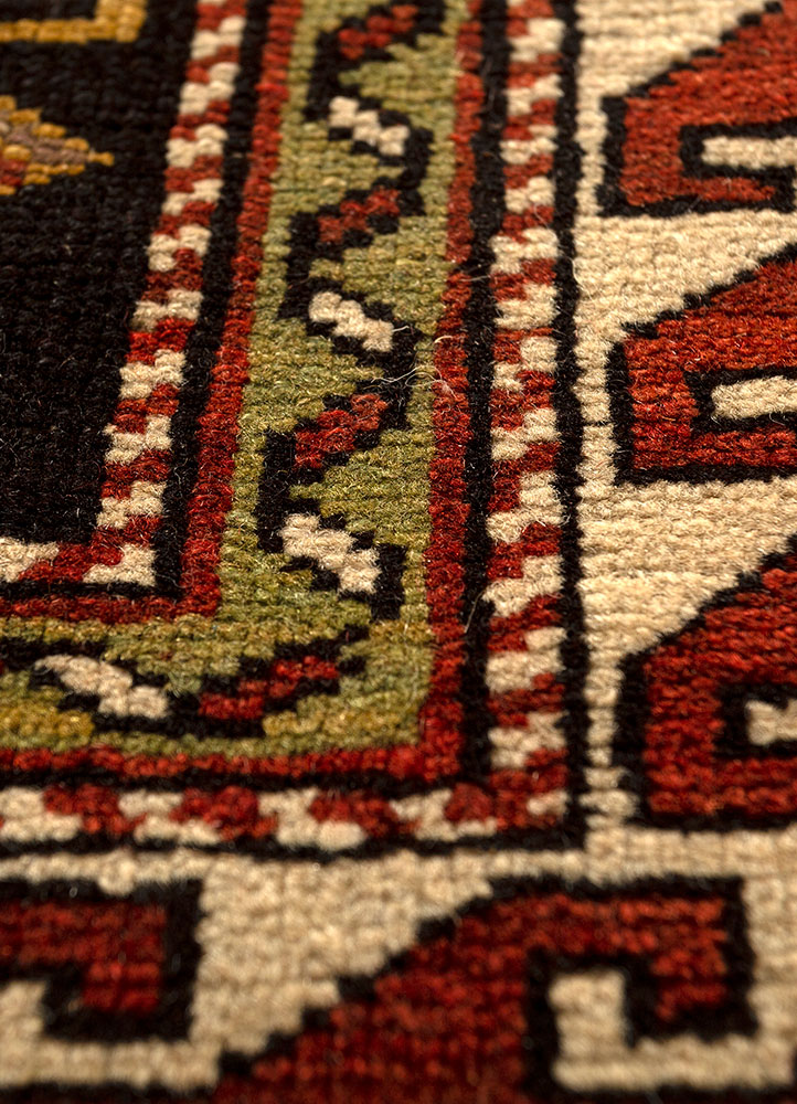 kiaan beige and brown wool hand knotted Rug - CloseUp