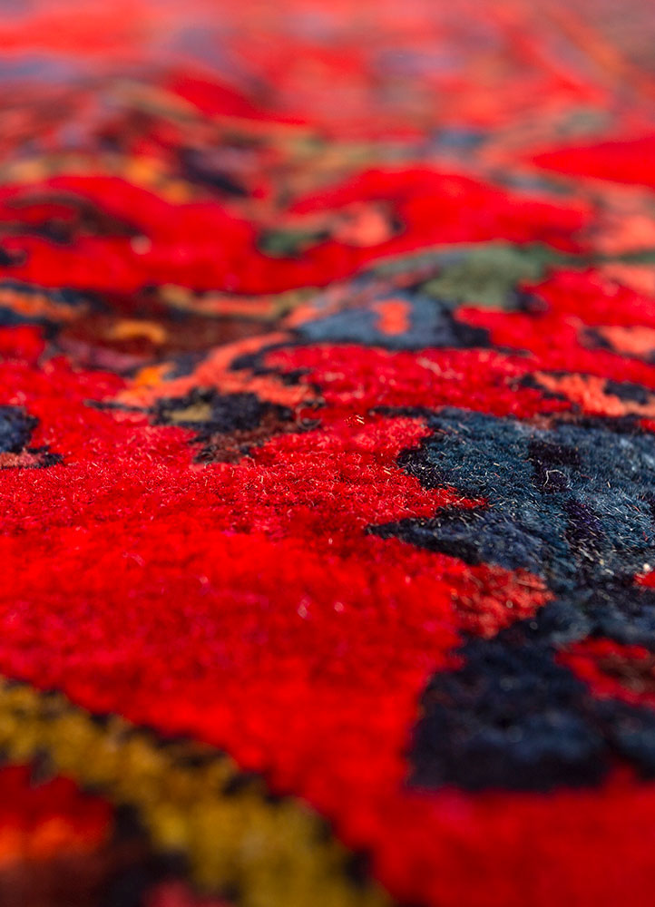 kiaan blue wool hand knotted Rug - CloseUp