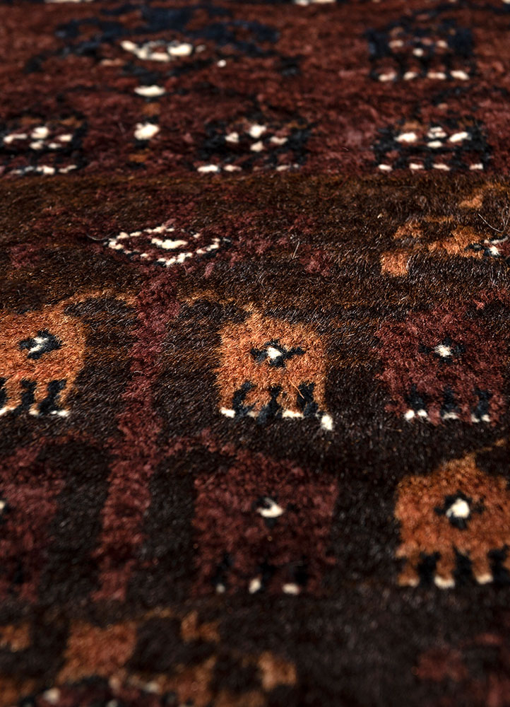 aalam beige and brown wool hand knotted Rug - CloseUp