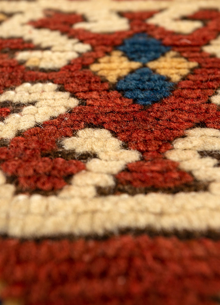 kiaan blue wool hand knotted Rug - CloseUp