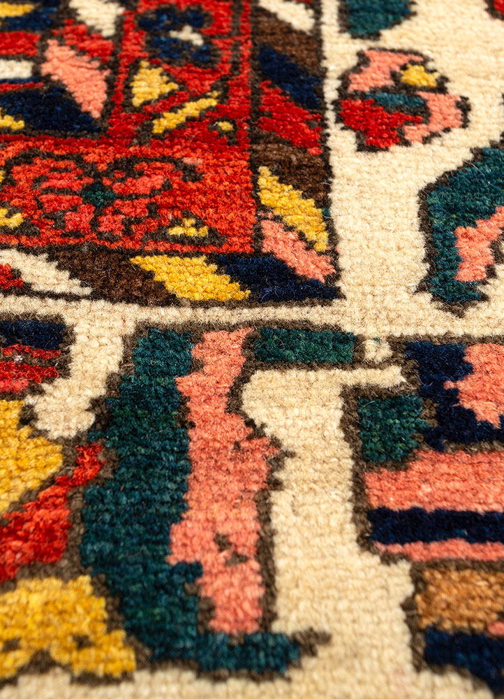 aalam blue wool hand knotted Rug - CloseUp