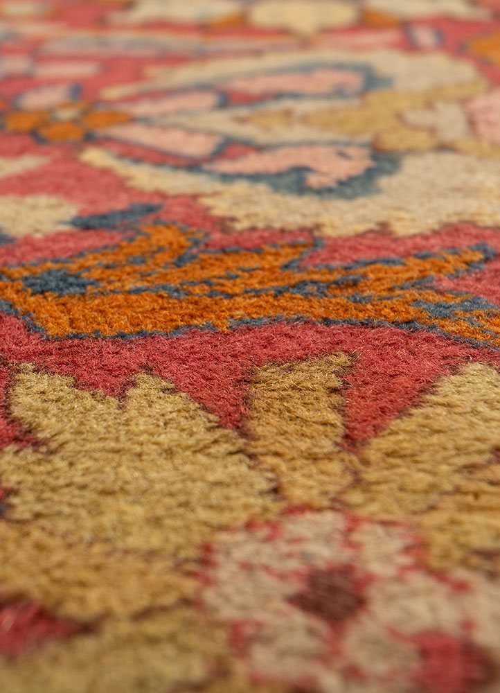 aalam blue wool hand knotted Rug - CloseUp