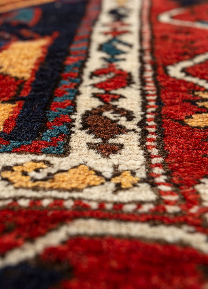 kiaan blue wool hand knotted Rug - CloseUp