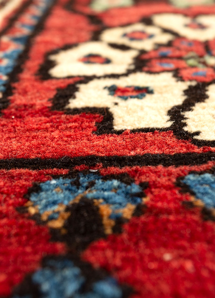 aalam blue wool hand knotted Rug - CloseUp