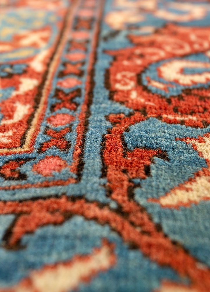 aalam ivory wool hand knotted Rug - CloseUp
