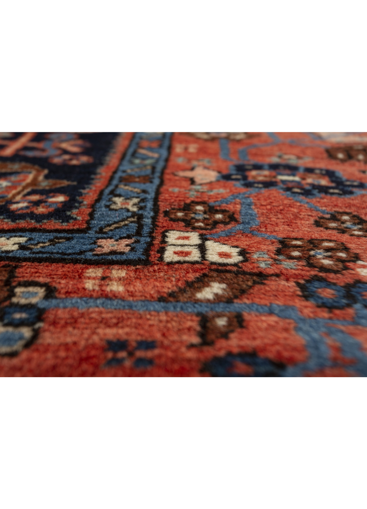 kiaan blue wool hand knotted Rug - CloseUp