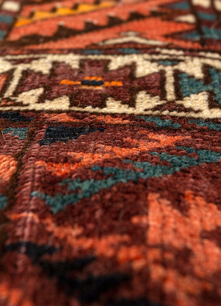 kiaan beige and brown wool hand knotted Rug - CloseUp