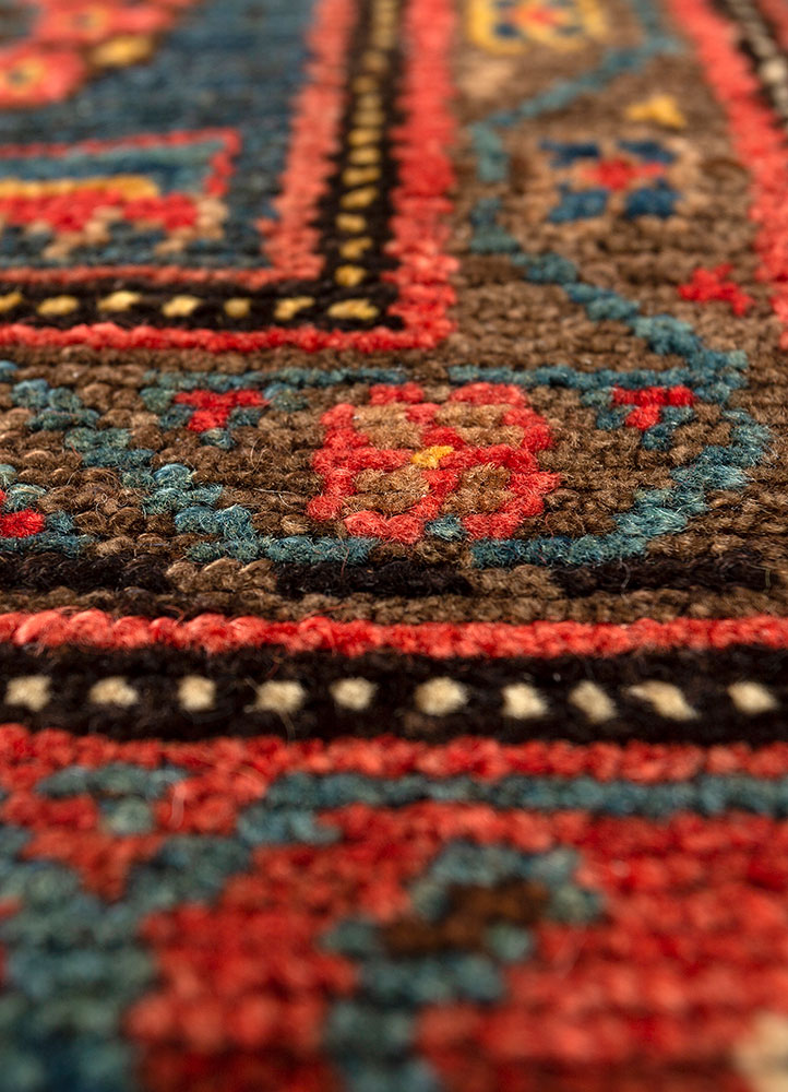 kiaan beige and brown wool hand knotted Rug - CloseUp
