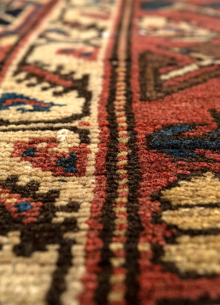 kiaan blue wool hand knotted Rug - CloseUp