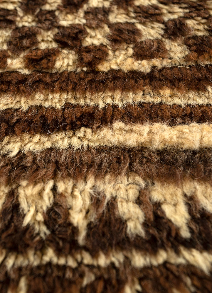 nuray beige and brown wool hand knotted Rug - CloseUp