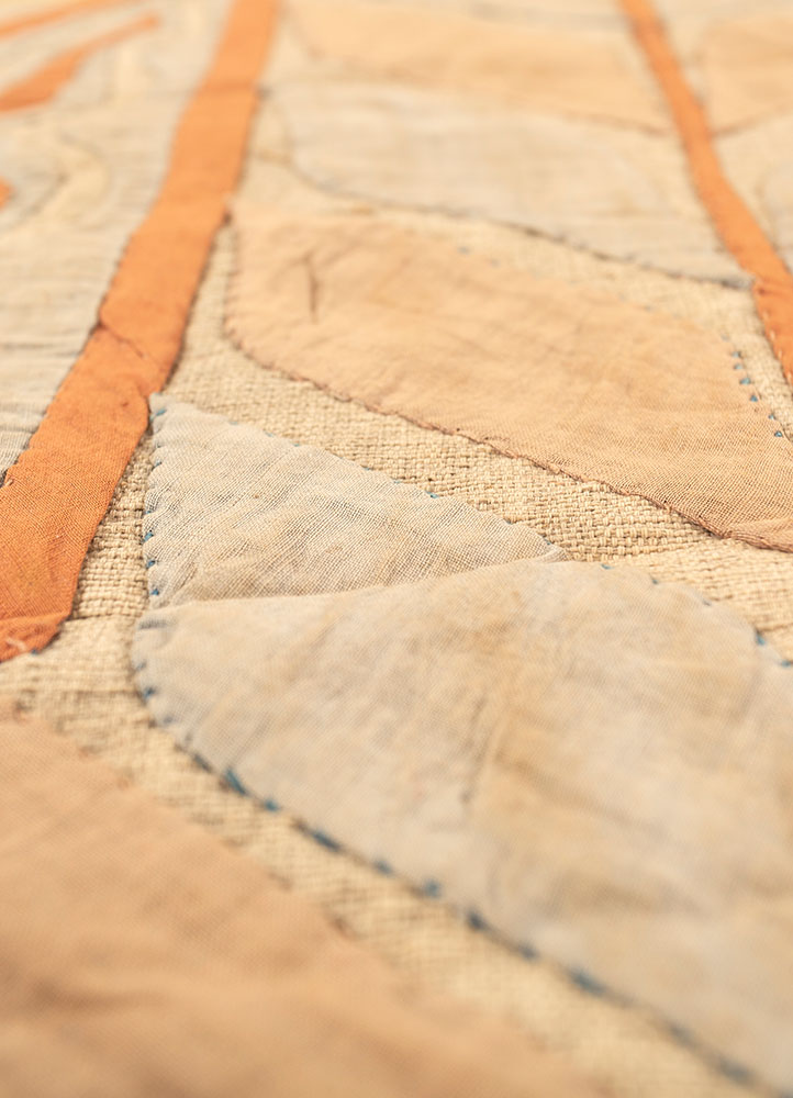nayaab blue wool flat weaves Rug - CloseUp