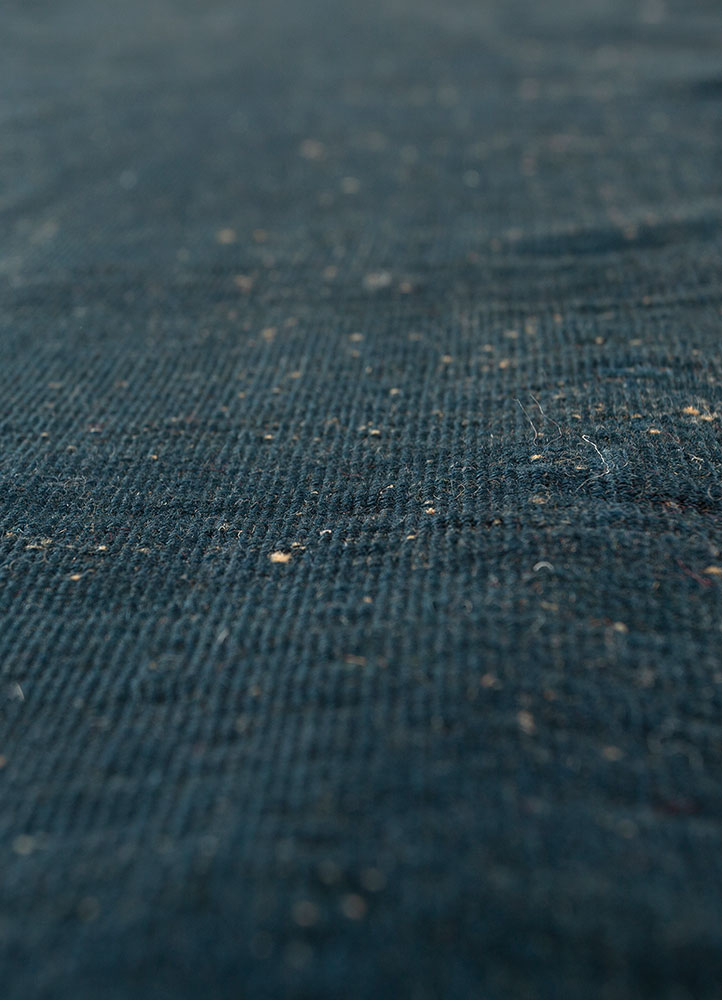 nayaab blue wool flat weaves Rug - CloseUp