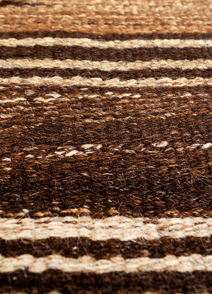 nayaab beige and brown jute and hemp flat weaves Rug - CloseUp