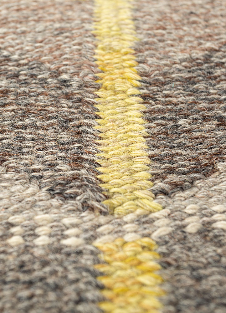 nayaab red and orange wool flat weaves Rug - CloseUp