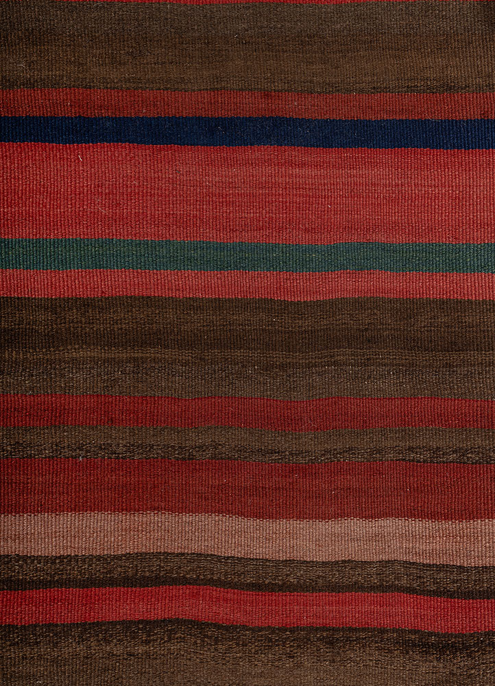 nayaab beige and brown wool flat weaves Rug - CloseUp