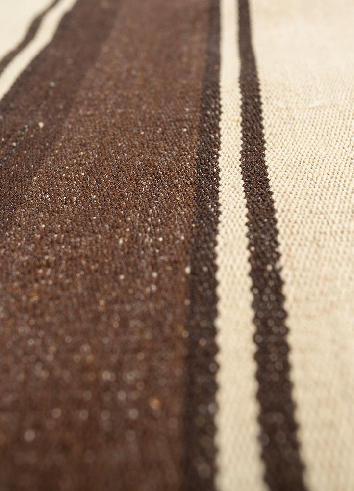 nayaab beige and brown wool flat weaves Rug - CloseUp