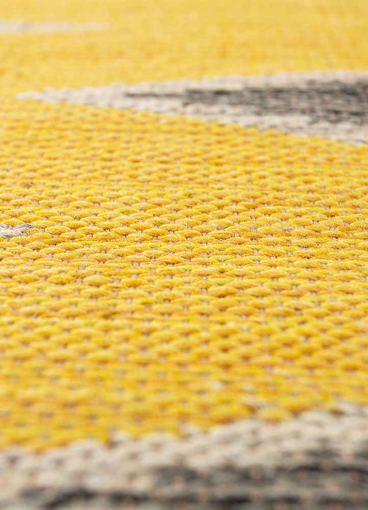 nayaab gold wool flat weaves Rug - CloseUp