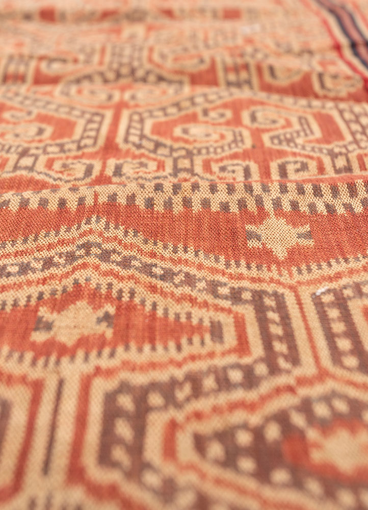 nayaab red and orange wool flat weaves Rug - CloseUp