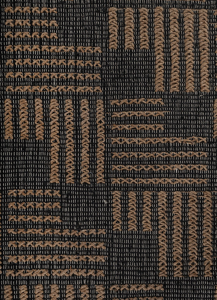 nomadic threads grey and black jute and hemp flat weaves Rug - CloseUp