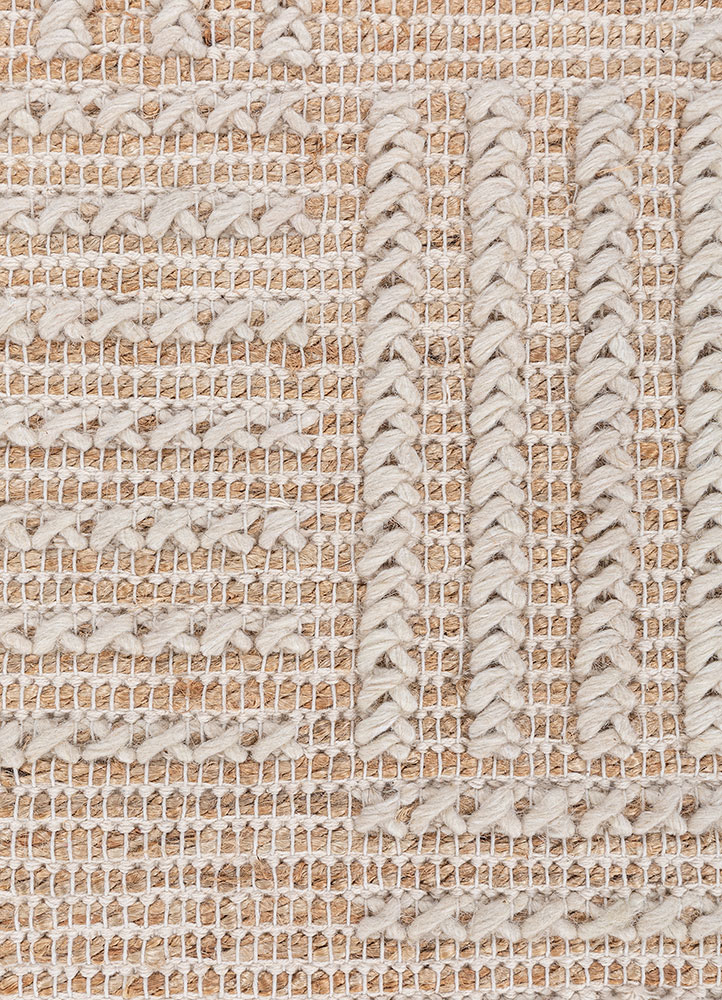 nomadic threads beige and brown jute and hemp flat weaves Rug - CloseUp