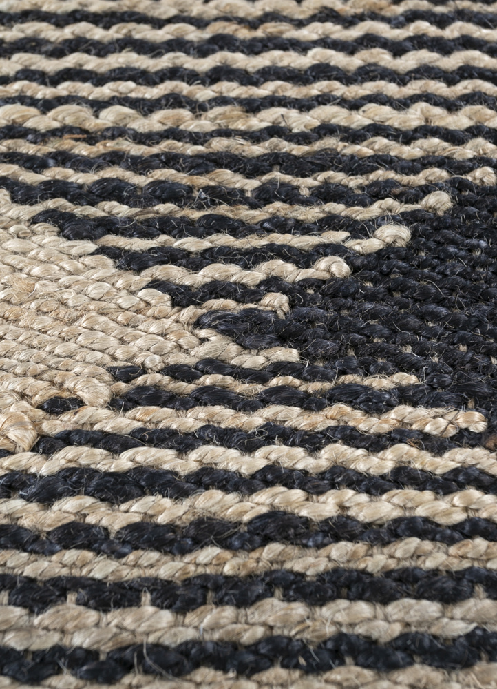abrash beige and brown jute and hemp flat weaves Rug - CloseUp