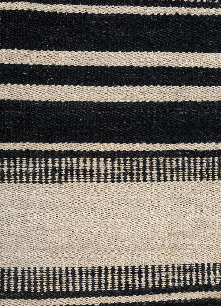 nomadic threads grey and black jute and hemp flat weaves Rug - CloseUp
