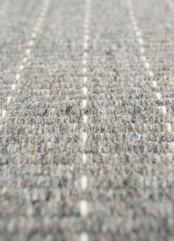 abrash grey and black wool flat weaves Rug - CloseUp