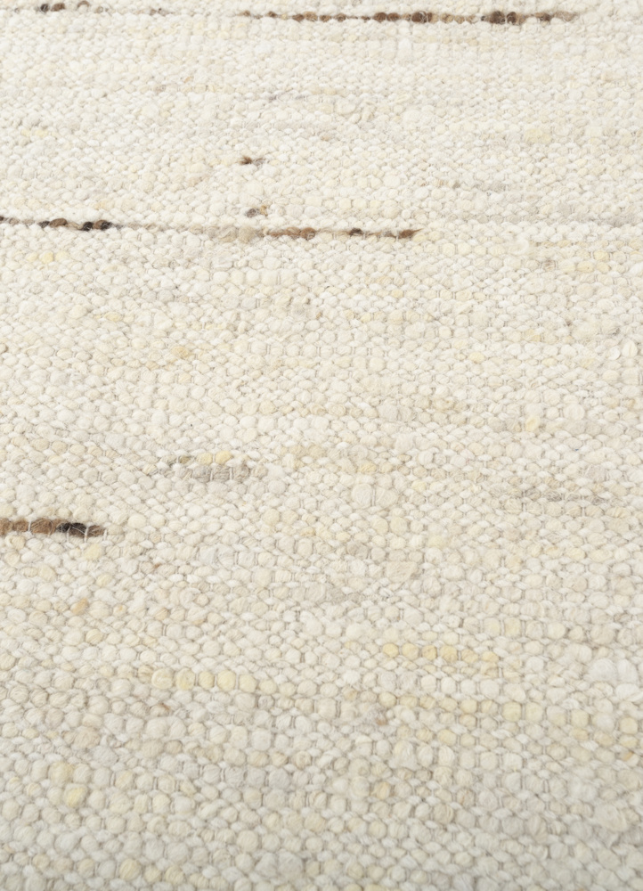 abrash ivory wool flat weaves Rug - CloseUp