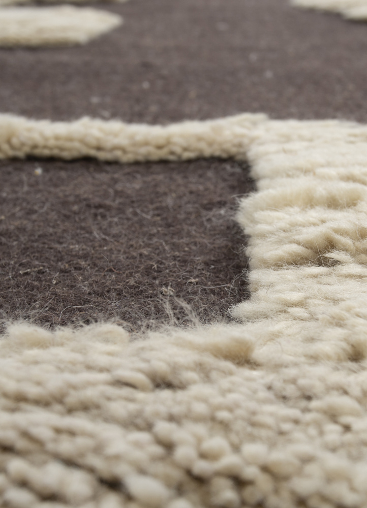 indusbar ivory wool flat weaves Rug - CloseUp