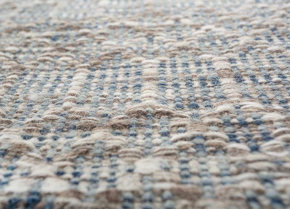 indusbar blue wool flat weaves Rug - CloseUp