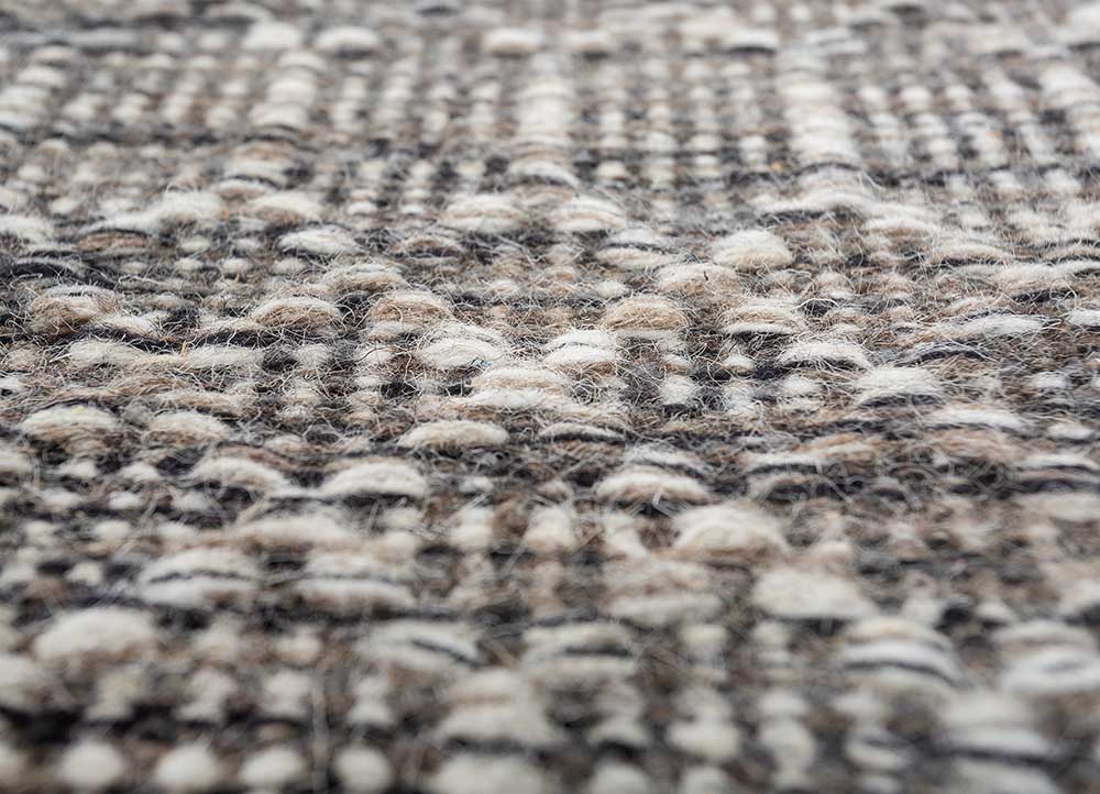 indusbar grey and black wool flat weaves Rug - CloseUp