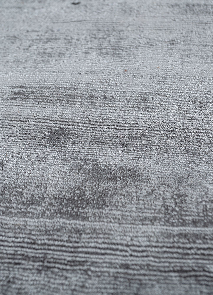 basis blue viscose hand loom Rug - CloseUp