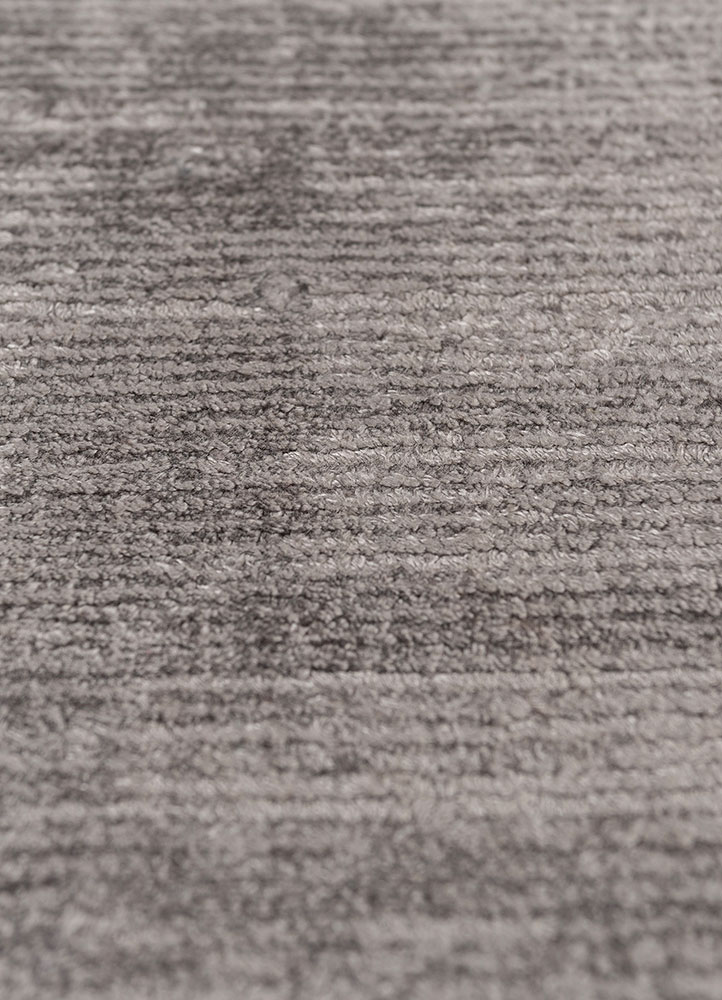 basis grey and black viscose hand loom Rug - CloseUp