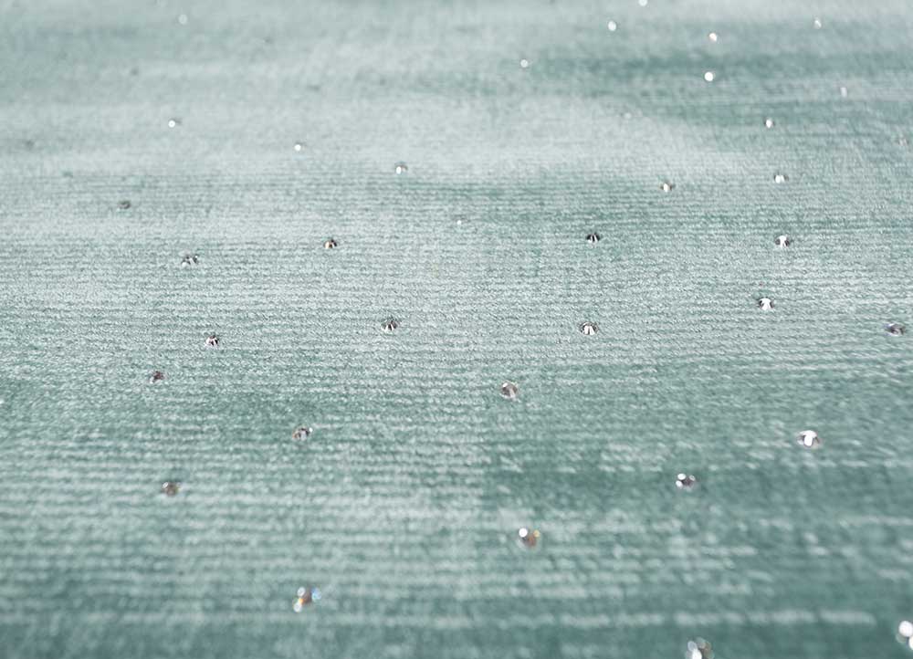 basis blue viscose hand loom Rug - CloseUp