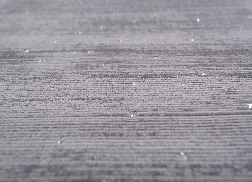 basis grey and black viscose hand loom Rug - CloseUp