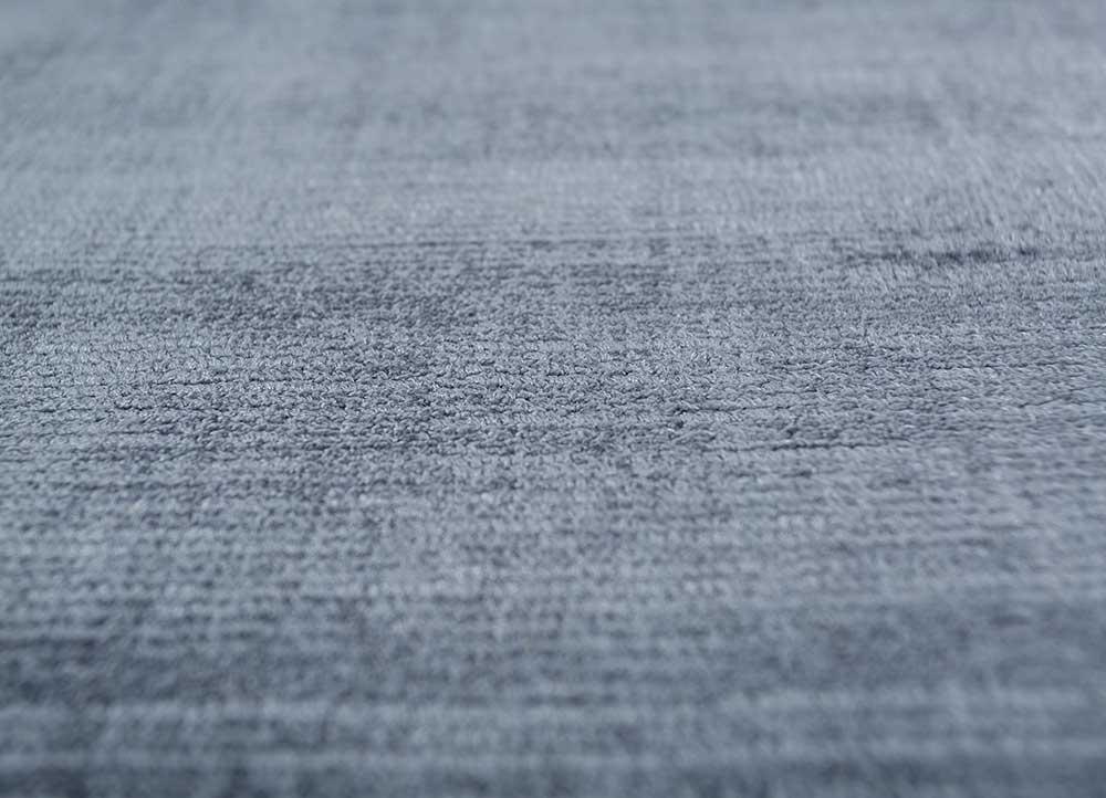 basis blue viscose hand loom Rug - CloseUp