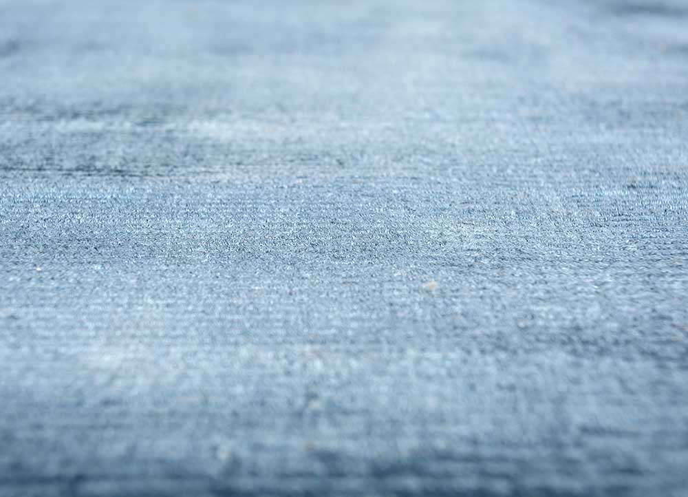 basis blue viscose hand loom Rug - CloseUp